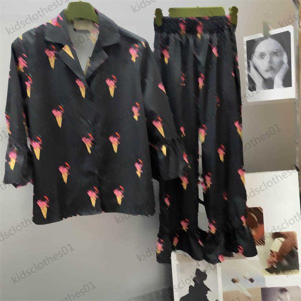 luxury two pieces pants brand ice cream print lapel long-sleeved shirt high-waisted loose wide-leg pants clothing designer women, White
luxury two pieces pants brand ice cream print lapel long-sleeved shirt high-waisted loose wide-leg pants clothing designer women, White