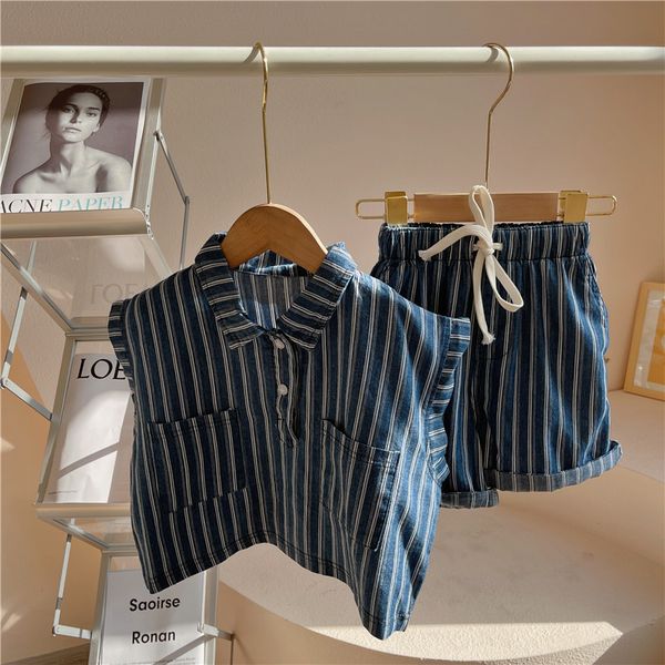clothing sets summer kids clothes sleeveless tees and striped shorts 2pcs boy korean suit 230317, White
clothing sets summer kids clothes sleeveless tees and striped shorts 2pcs boy korean suit 230317, White