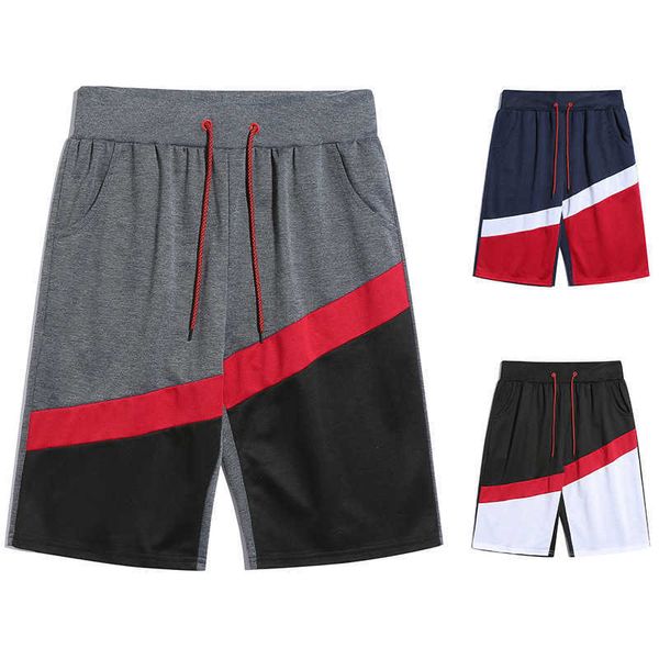 men's shorts summer new boys' fashion trend spliced elastic waist lace up sports shorts, White;black
men's shorts summer new boys' fashion trend spliced elastic waist lace up sports shorts, White;black