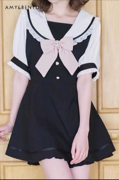 womens two piece pants two piece set women spring and summer shorts japanese style short sleeve cute sweet sailor collar shorts for women 23, White
womens two piece pants two piece set women spring and summer shorts japanese style short sleeve cute sweet sailor collar shorts for women 23, White