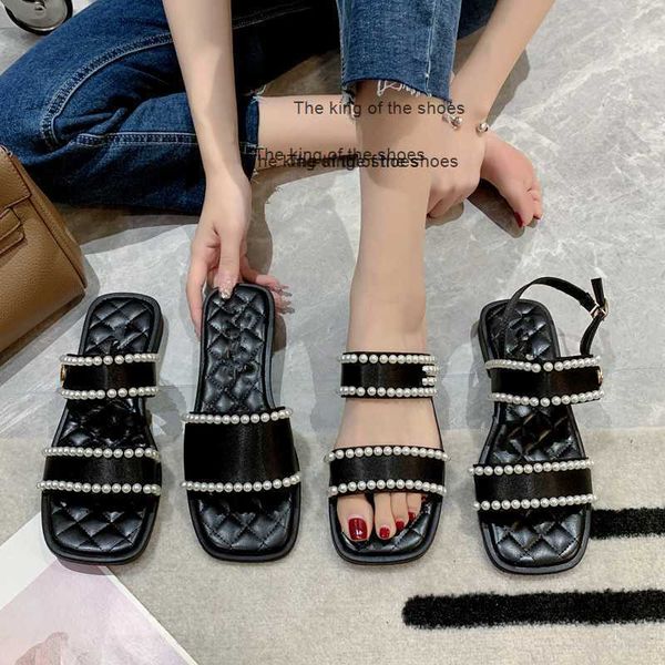 slippers2023 new women's pearl strap sandals slingback slide slip on flat heels mule quilted sole square toe flats sliders girl designe, Black
slippers2023 new women's pearl strap sandals slingback slide slip on flat heels mule quilted sole square toe flats sliders girl designe, Black