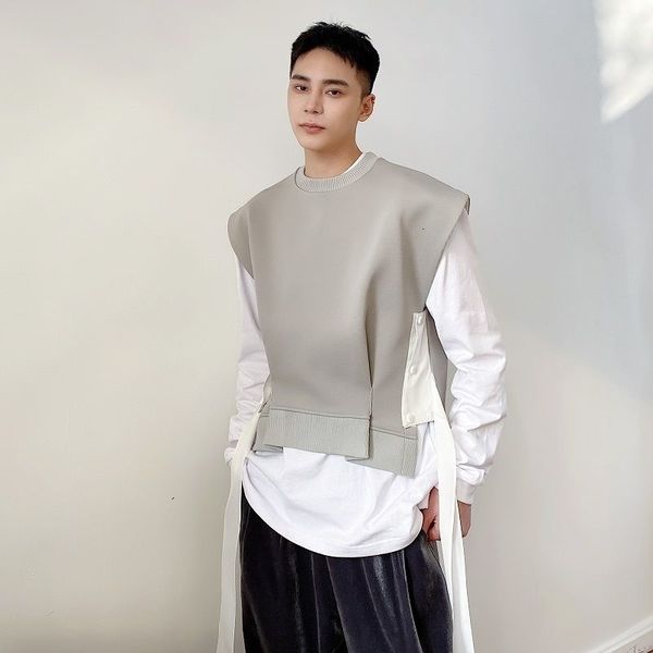 men's vests iefb korean personalized ribbon round neck vest trend autumn fashionable pullover niche design grey waistcoat 9a0671 230320, Black;white
men's vests iefb korean personalized ribbon round neck vest trend autumn fashionable pullover niche design grey waistcoat 9a0671 230320, Black;white
