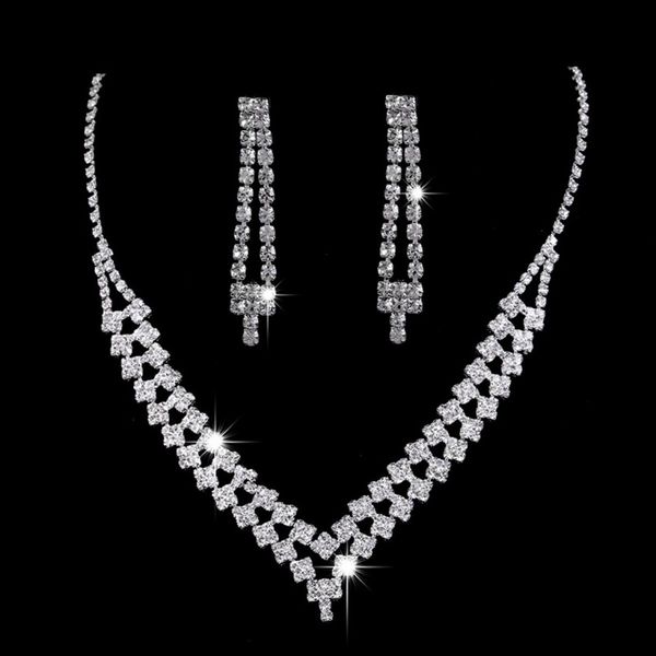 6 model pendant earring suit inlaid shiny austria crystal earring non fading twinkle bridal neklace chain adjustable length necklace woman f, Silver
6 model pendant earring suit inlaid shiny austria crystal earring non fading twinkle bridal neklace chain adjustable length necklace woman f, Silver