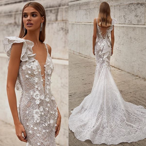 spring fashion mermaid wedding dresses v neck robe de mariee pearls appliqued lace tiered custom made chic boho bridal gowns, White
spring fashion mermaid wedding dresses v neck robe de mariee pearls appliqued lace tiered custom made chic boho bridal gowns, White