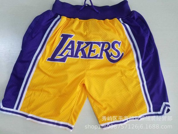 men's shorts embroidered basketball jersey high street just don lakers tight embroidered pocket zip pants, White;black
men's shorts embroidered basketball jersey high street just don lakers tight embroidered pocket zip pants, White;black