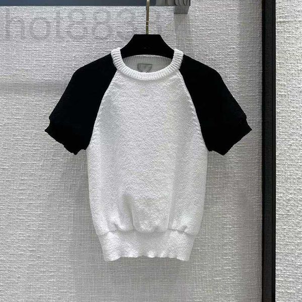 women's knits & tees designer wool circled yarn black and white contrast knitted short sleeve 23 spring/summer new celebrity pullover t
women's knits & tees designer wool circled yarn black and white contrast knitted short sleeve 23 spring/summer new celebrity pullover t