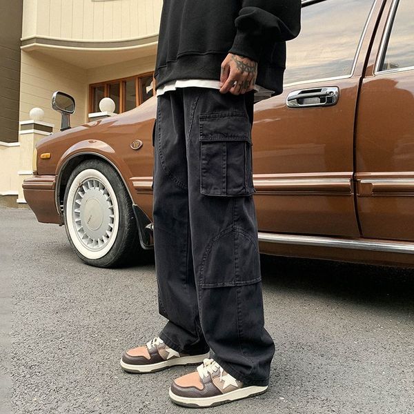 men's pants harajuku cargo pants men autumn winter fashion loose straight versatile casual pants vibe high street wide leg men pants 23, Black
men's pants harajuku cargo pants men autumn winter fashion loose straight versatile casual pants vibe high street wide leg men pants 23, Black