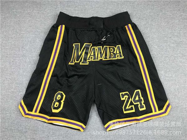 men's shorts embroidered basketball jersey high street just don lakers tight embroidered pocket zip pants, White;black
men's shorts embroidered basketball jersey high street just don lakers tight embroidered pocket zip pants, White;black