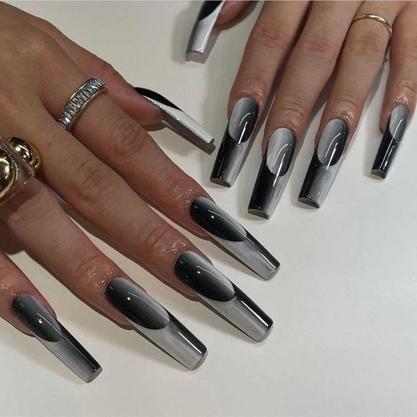 false nails naina wm 14 black grey jade long t patch gradient wear enhancement 230320, Red;gold
false nails naina wm 14 black grey jade long t patch gradient wear enhancement 230320, Red;gold
