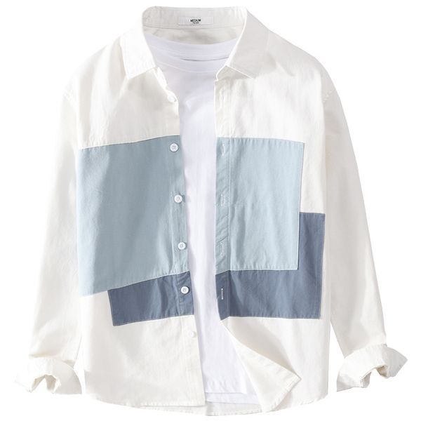 spring new long -sleeved shirt small fresh and simple stitching contrasting pure cotton casual men's shirt loose wild net red cotton sh, White;black
spring new long -sleeved shirt small fresh and simple stitching contrasting pure cotton casual men's shirt loose wild net red cotton sh, White;black