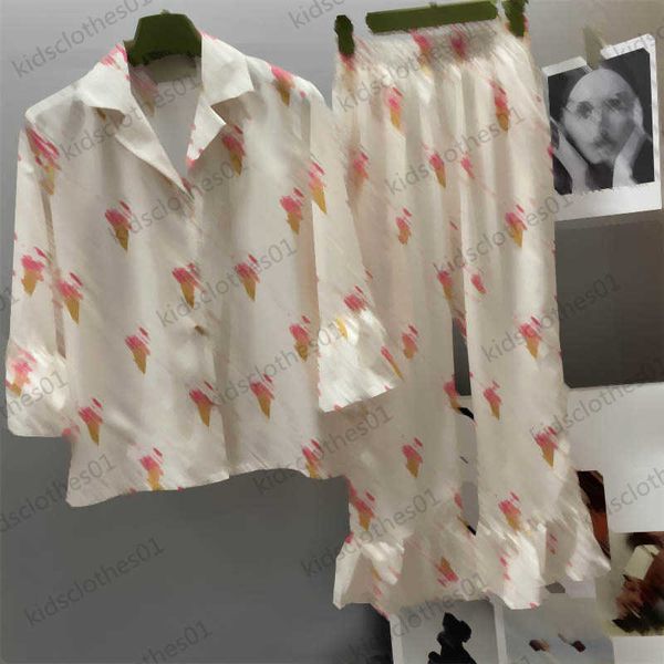 womens two pieces pants contrasting color ice cream letters print lapel long-sleeved shirt elastic-waisted flared wide-leg pants designer wo, White
womens two pieces pants contrasting color ice cream letters print lapel long-sleeved shirt elastic-waisted flared wide-leg pants designer wo, White
