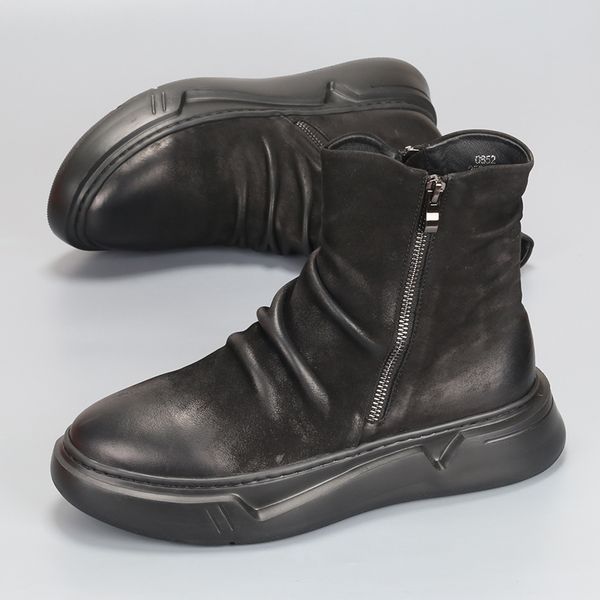 boots ankle boot trend leather breathable casual platform board shoes men's omnimatch high help to increase 230320, Black
boots ankle boot trend leather breathable casual platform board shoes men's omnimatch high help to increase 230320, Black