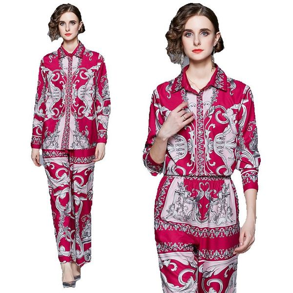 2023 baroque red set women designer pant sets lapel shirt and wide leg pants vacation plus size suit spring autumn long sleeve office chic w, White
2023 baroque red set women designer pant sets lapel shirt and wide leg pants vacation plus size suit spring autumn long sleeve office chic w, White
