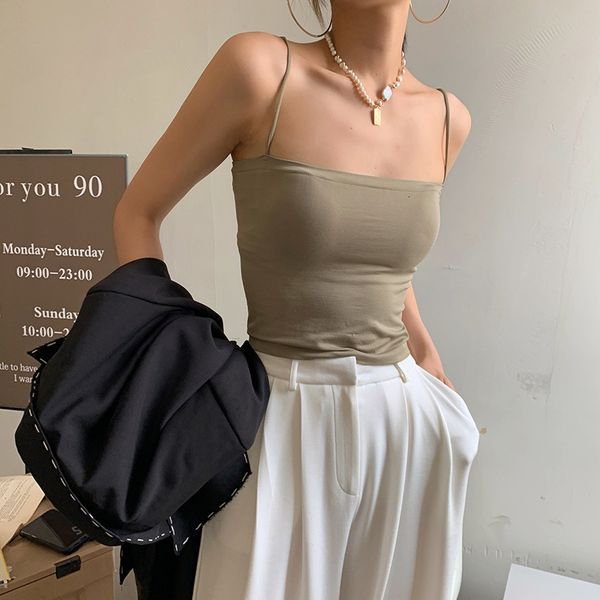 women's tanks cami's solid color suspender vest onepiece breast pad outer jacket wireless ribbon backed bra 230317, White
women's tanks cami's solid color suspender vest onepiece breast pad outer jacket wireless ribbon backed bra 230317, White