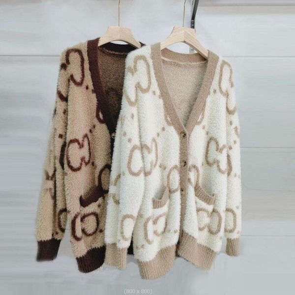 women's sweater autumn winter 2022 new imitation mink sweater cardigan loose and comfortable designer knitting coat, White;black
women's sweater autumn winter 2022 new imitation mink sweater cardigan loose and comfortable designer knitting coat, White;black