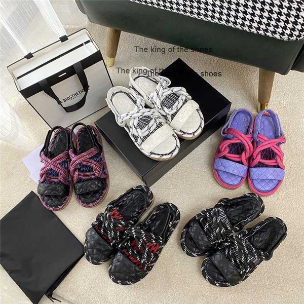 slippersdesigner sandals spring and summer new small fragrant wind slippers twine woven sheepskin beach women's shoes luxury slides ms., Black
slippersdesigner sandals spring and summer new small fragrant wind slippers twine woven sheepskin beach women's shoes luxury slides ms., Black