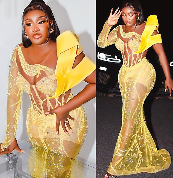2023 arabic aso ebi yellow mermaid prom dresses beaded crystals evening formal party second reception birthday engagement gowns dress zj3043, Black
2023 arabic aso ebi yellow mermaid prom dresses beaded crystals evening formal party second reception birthday engagement gowns dress zj3043, Black