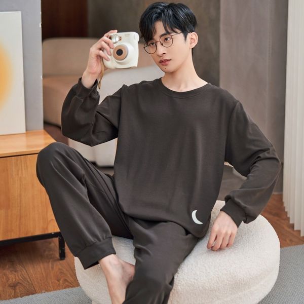 men's sleepwear spring knitted pajama sets men pyjamas long sleepwear loungewear pijama hombre male night suits homewear pyjama homme, Black;brown
men's sleepwear spring knitted pajama sets men pyjamas long sleepwear loungewear pijama hombre male night suits homewear pyjama homme, Black;brown