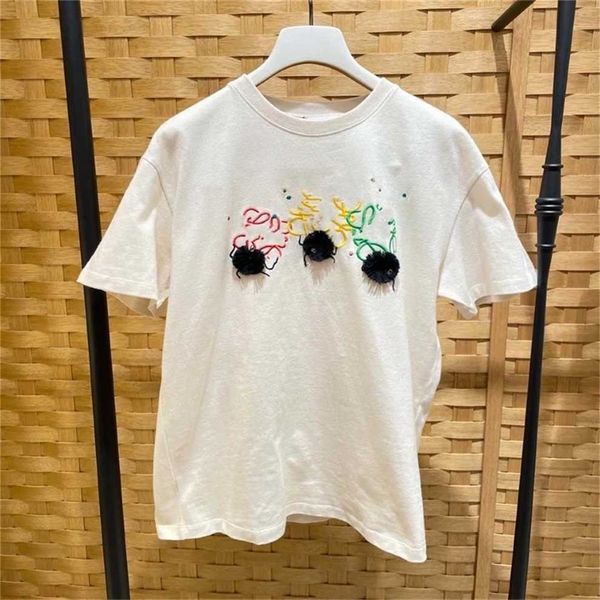 80% off factory outlet online correct spring and summer new same embroidery small coal ball t-shirt short sleeve round neck casual top, White
80% off factory outlet online correct spring and summer new same embroidery small coal ball t-shirt short sleeve round neck casual top, White