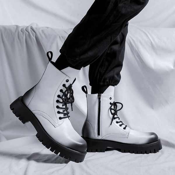boots men luxury fashion genuine leather boots black white brand designer shoes stage nightclub motorcycle boot high platform botas 230320
boots men luxury fashion genuine leather boots black white brand designer shoes stage nightclub motorcycle boot high platform botas 230320