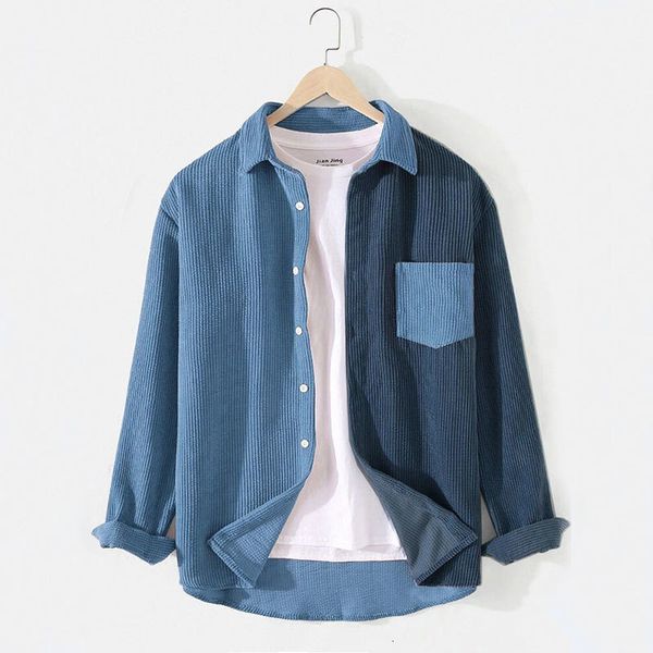 men's casual shirts mens corduroy shirt color block panel stitching casual long sleeve shirts premium men clothing 230320, White;black
men's casual shirts mens corduroy shirt color block panel stitching casual long sleeve shirts premium men clothing 230320, White;black