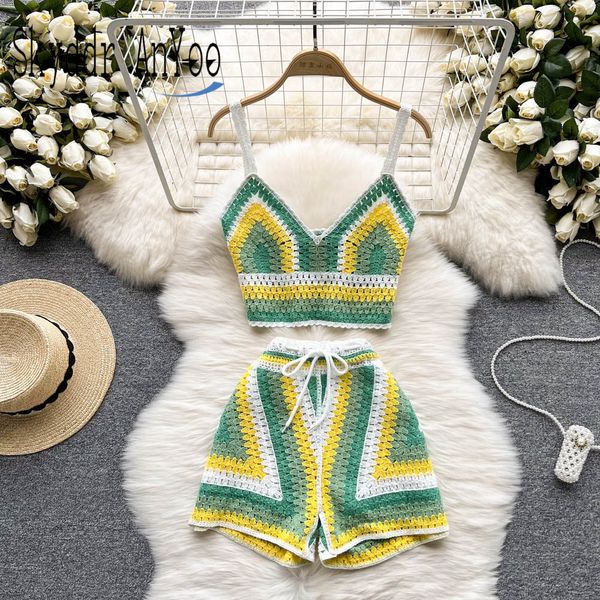 womens two piece pants summer boho shorts set knitted vneck crop and outfits for woman 230320, White
womens two piece pants summer boho shorts set knitted vneck crop and outfits for woman 230320, White