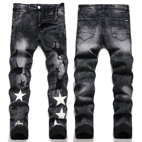 mens jeans designer jeans for mens letter star embroidery patchwork ripped trend brand motorcycle pant skinny fashion elastic slim fit pants, Blue
mens jeans designer jeans for mens letter star embroidery patchwork ripped trend brand motorcycle pant skinny fashion elastic slim fit pants, Blue