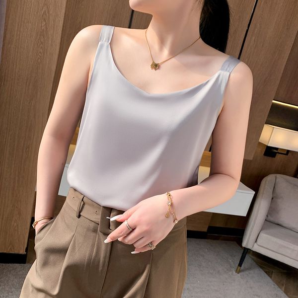 women's tanks camis 2023 suspender vest uneck n shoulder fashion satin solid color tshirt versatile in spring and summer 230317, White
women's tanks camis 2023 suspender vest uneck n shoulder fashion satin solid color tshirt versatile in spring and summer 230317, White