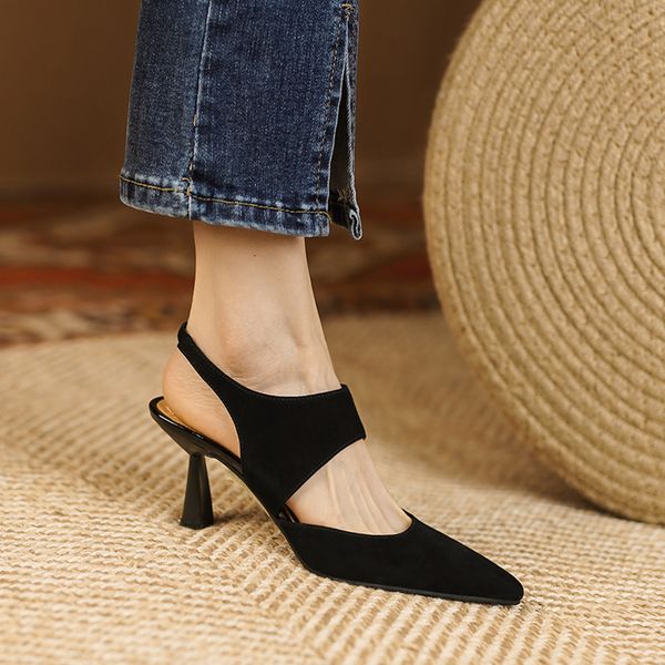 sandals spring suede leather women shoes retro stilettos pumps pointed toe heels zapatos de mujer 230320, Black
sandals spring suede leather women shoes retro stilettos pumps pointed toe heels zapatos de mujer 230320, Black