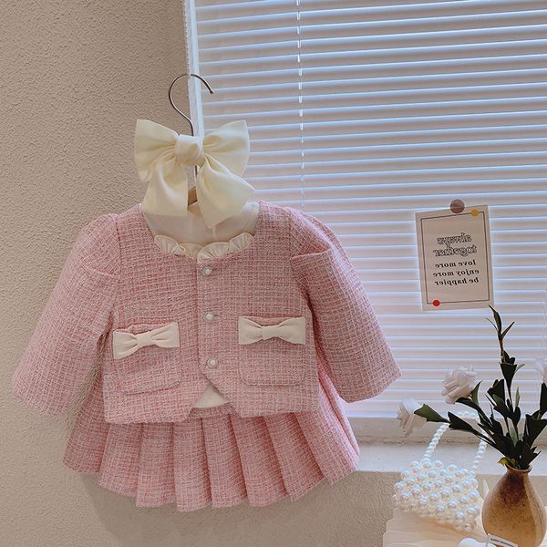 clothing sets toddler girl tweed outfit kids winter autumn long sleeves princess pink skirt bow jacket skirt suit birthday party clothes 230, White
clothing sets toddler girl tweed outfit kids winter autumn long sleeves princess pink skirt bow jacket skirt suit birthday party clothes 230, White
