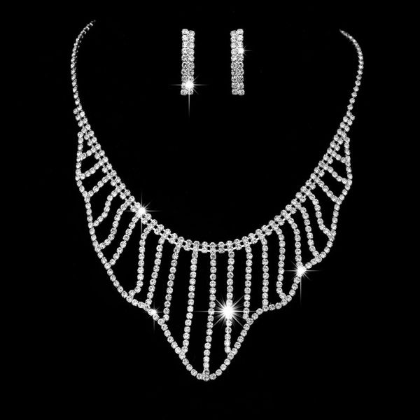 12 sets/lot pendant earring suit inlaid shiny austria crystal earring non fading twinkle bridal neklace chain adjustable length necklace wom, Silver
12 sets/lot pendant earring suit inlaid shiny austria crystal earring non fading twinkle bridal neklace chain adjustable length necklace wom, Silver