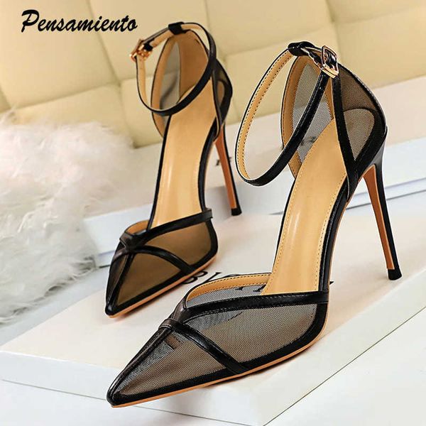 slippers pensamiento big size air mesh women pumps see through ankle strap thin heeled summer office lady shoes fashion high heels, Black
slippers pensamiento big size air mesh women pumps see through ankle strap thin heeled summer office lady shoes fashion high heels, Black