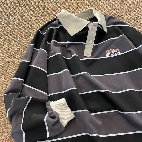 women's polos retro striped polo shirt women men punk hip hop long sleeve oversized oneck autumn casual streetwear tshirts y2k clothes, White
women's polos retro striped polo shirt women men punk hip hop long sleeve oversized oneck autumn casual streetwear tshirts y2k clothes, White