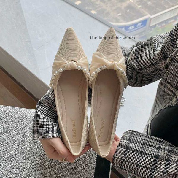 pointed single shoes women's fashion bow beaded flat shoes shallow mouth temperament soft bottom small fragrant ladle shoes bean, Black
pointed single shoes women's fashion bow beaded flat shoes shallow mouth temperament soft bottom small fragrant ladle shoes bean, Black