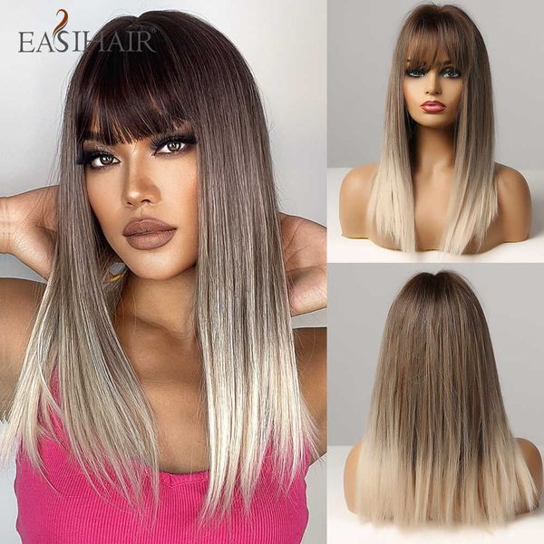 synthetic wigs easihair brown ash blonde ombre synthetic wigs with bangs for women medium length straight heat resistant cosplay 230227, Black
synthetic wigs easihair brown ash blonde ombre synthetic wigs with bangs for women medium length straight heat resistant cosplay 230227, Black