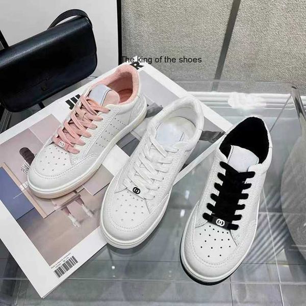 

shoes new white in spring and summer of 2023 women's thick casual sports flat soled small fragrant panda shoes, Black