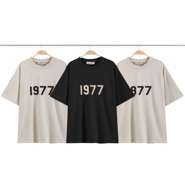 essentialls t shirt for men women fg sport tshirt season double thread flocking 1977 letter men's and women's short sleeve, White;black
essentialls t shirt for men women fg sport tshirt season double thread flocking 1977 letter men's and women's short sleeve, White;black