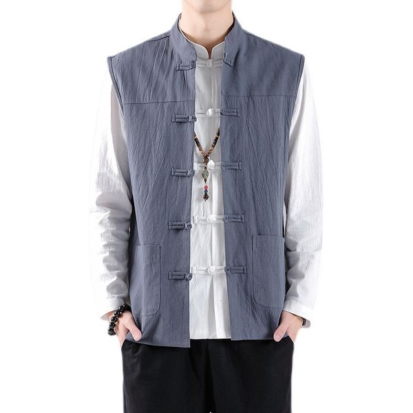 men's vests spring summer men chinese style vintage linen mens sleeveless hanfu cardigan male harajuku open stitch jacket m5xl 230320, Black;white
men's vests spring summer men chinese style vintage linen mens sleeveless hanfu cardigan male harajuku open stitch jacket m5xl 230320, Black;white