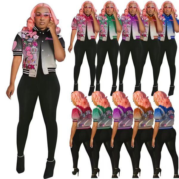 2023 designer brand summer baseball uniform jackets women short sleeve coats casual patchwork romber jacket fashion gradient outerwear whole, Black;brown
2023 designer brand summer baseball uniform jackets women short sleeve coats casual patchwork romber jacket fashion gradient outerwear whole, Black;brown
