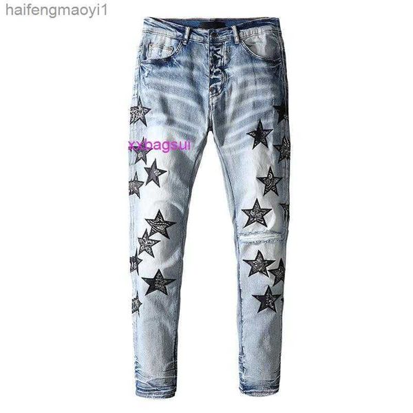 designer jeans for mens off high street brand washed blue cashew nut flower five pointed star embroidery patch cloth hole slim fitting
designer jeans for mens off high street brand washed blue cashew nut flower five pointed star embroidery patch cloth hole slim fitting