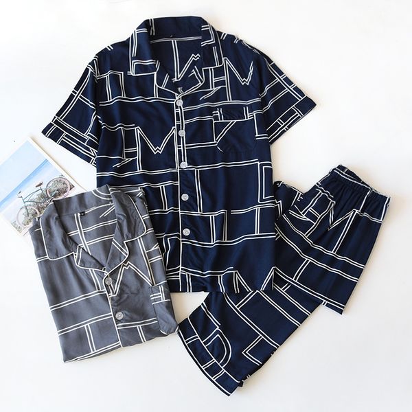 men's sleepwear spring and summer men's viscose pajamas short-sleeved trousers two-piece set large size geometric cardigan home se, Black;brown
men's sleepwear spring and summer men's viscose pajamas short-sleeved trousers two-piece set large size geometric cardigan home se, Black;brown