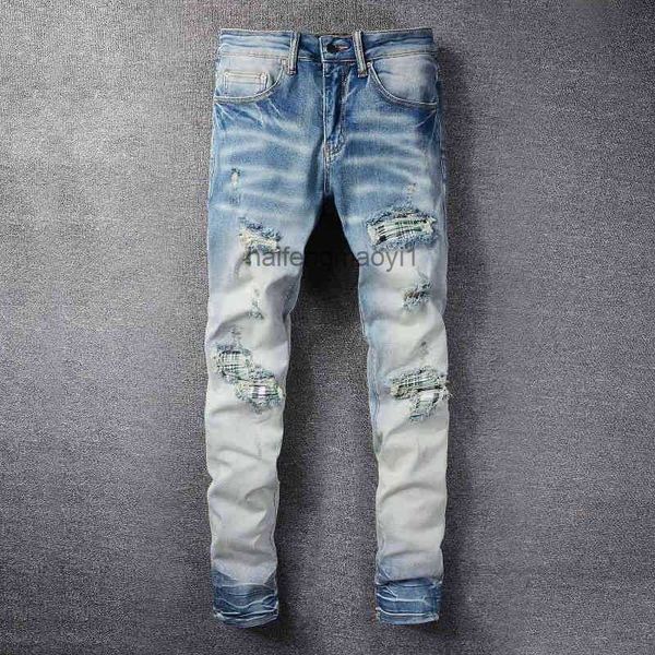 men jeans european and american fashion brand high street hole patch light blue washing ins slim fit small foot elastic jeans fo
men jeans european and american fashion brand high street hole patch light blue washing ins slim fit small foot elastic jeans fo
