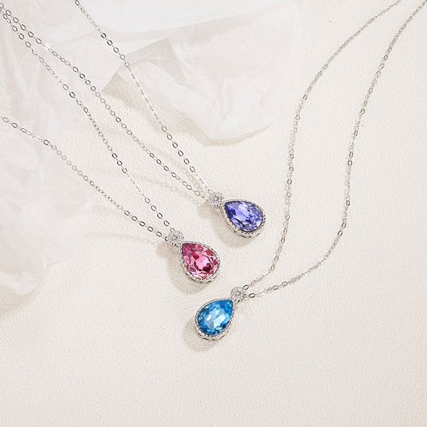 designer jewelry necklace sterling silver s925 merman's tears sea blue crystal necklace upscale accessories
designer jewelry necklace sterling silver s925 merman's tears sea blue crystal necklace upscale accessories
