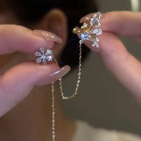 fancy luxury jewelry no piercing fairy ear cuff crystal flower ear clip glitter iced out cubic zirconia cz butterfly earrings, Silver
fancy luxury jewelry no piercing fairy ear cuff crystal flower ear clip glitter iced out cubic zirconia cz butterfly earrings, Silver