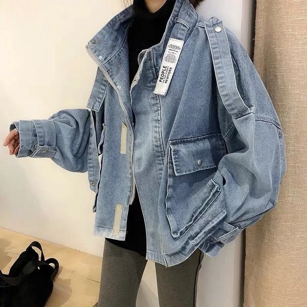 women's jackets casual women denim jacket stand collar boyfriend style oversize loose coat outfits 230317, Black;brown
women's jackets casual women denim jacket stand collar boyfriend style oversize loose coat outfits 230317, Black;brown