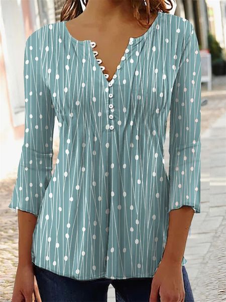 women's tshirt elegant polka dot print sensual style female button splicing v neck slim fit tee autumn casual daily 230317, White
women's tshirt elegant polka dot print sensual style female button splicing v neck slim fit tee autumn casual daily 230317, White