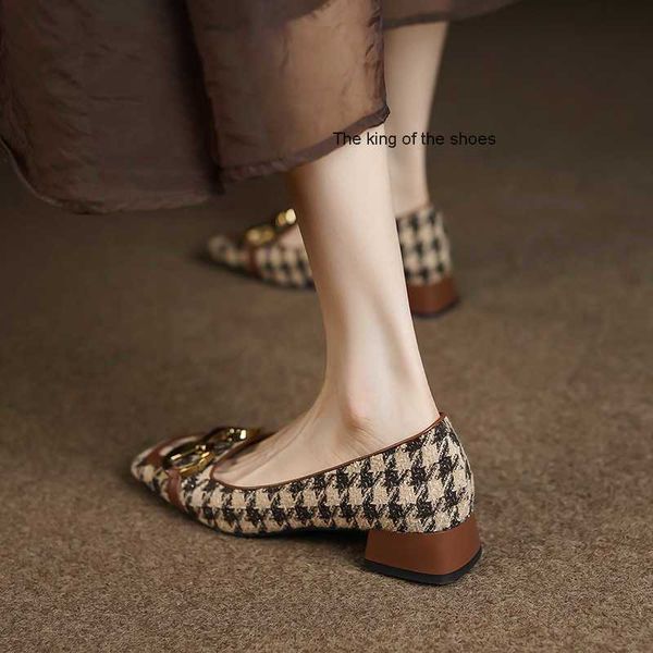 dress shoes french metal buckle square head mary jane women's 2022 new shallow mouth plaid thick heel small fragrant single shoes, Black
dress shoes french metal buckle square head mary jane women's 2022 new shallow mouth plaid thick heel small fragrant single shoes, Black