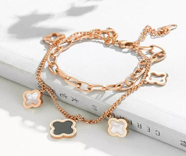 2022 bangle pretty double layered openwork stainless steel clover charm bracelet lucky four leaf women jewelry1993495, Black
2022 bangle pretty double layered openwork stainless steel clover charm bracelet lucky four leaf women jewelry1993495, Black