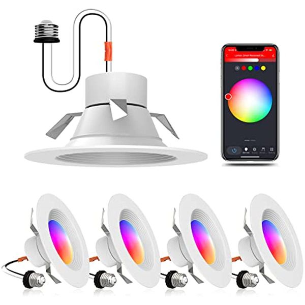 lumary smart retrofit recessed lighting 5 6 inch with baffle trim, 13w 1100lm smart can lights 2700k-6500k cct rgbww color changing wifi led
lumary smart retrofit recessed lighting 5 6 inch with baffle trim, 13w 1100lm smart can lights 2700k-6500k cct rgbww color changing wifi led