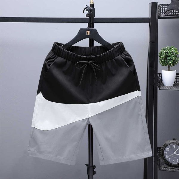 men's shorts summer men's fashion brand casual color blocking shorts men's youth sports large loose capris lace up beach pant, White;black
men's shorts summer men's fashion brand casual color blocking shorts men's youth sports large loose capris lace up beach pant, White;black